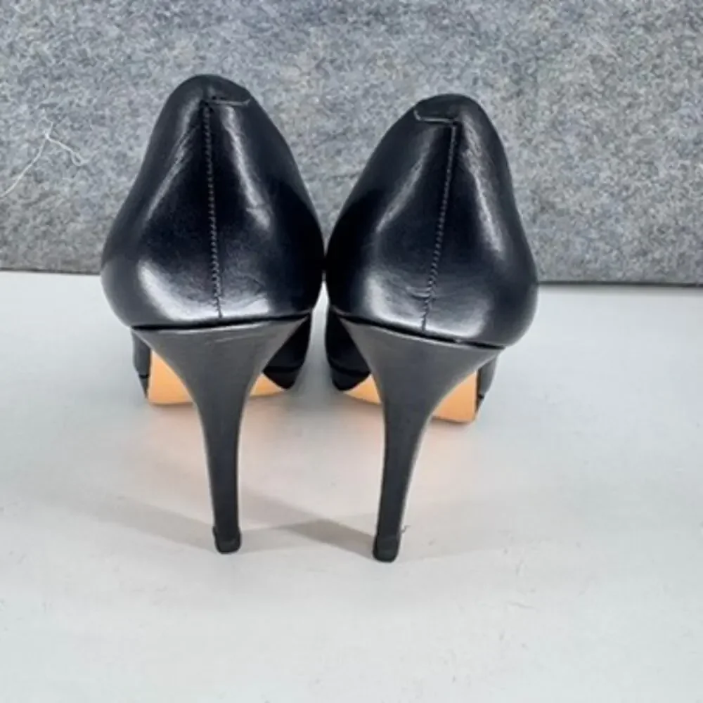 Coach Black Aliya Peep Toe Heels Pumps Size 7.5